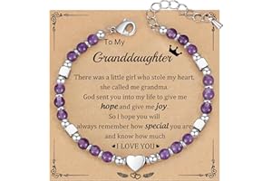 HiStock Daughter Gifts from Mom Bracelet, Granddaughter Gifts from Grandma Bonus Mom Gift Nature Stone Bead Bracelet Jewelry Birthday Gift Sister Easter Stocking Stuffers for Teens Women