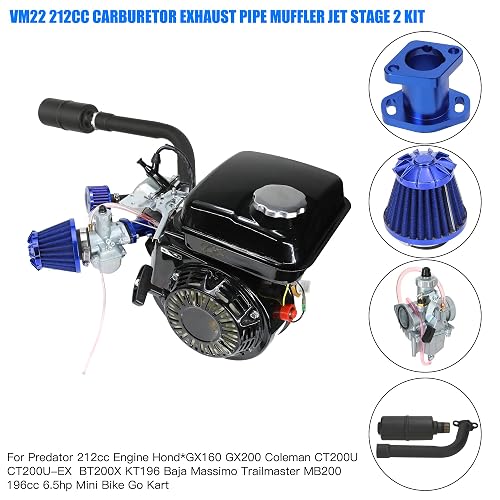 212cc Engine Predator 212 YOXUFA Upgraded Carburetor Carb Kit For Cc 196cc 200cc 6 5HP Engine Coleman CT200U BT200X CT200U-EX KT196 Massimo At Coleman Mini Bike Mini Bike Exhaust