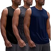 DEVOPS 3 Pack Sleeveless Men's Muscle Shirts Dry Fit Tank Top
