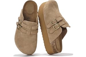 Project Cloud 100% Genuine Leather Clogs for Women - Wedge Womens Clogs Platform Sandals with Memory Foam Insole - Heeled Mules for Women 2025 (Stephi)