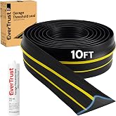 EverTrust 10Ft/3M Garage Threshold Seal Strip + 1pc 300ml Sealant Adhesive | Weatherproof EPDM Rubber Garage door threshold Strip Replacement Kit for DIY. Strip, 10FT