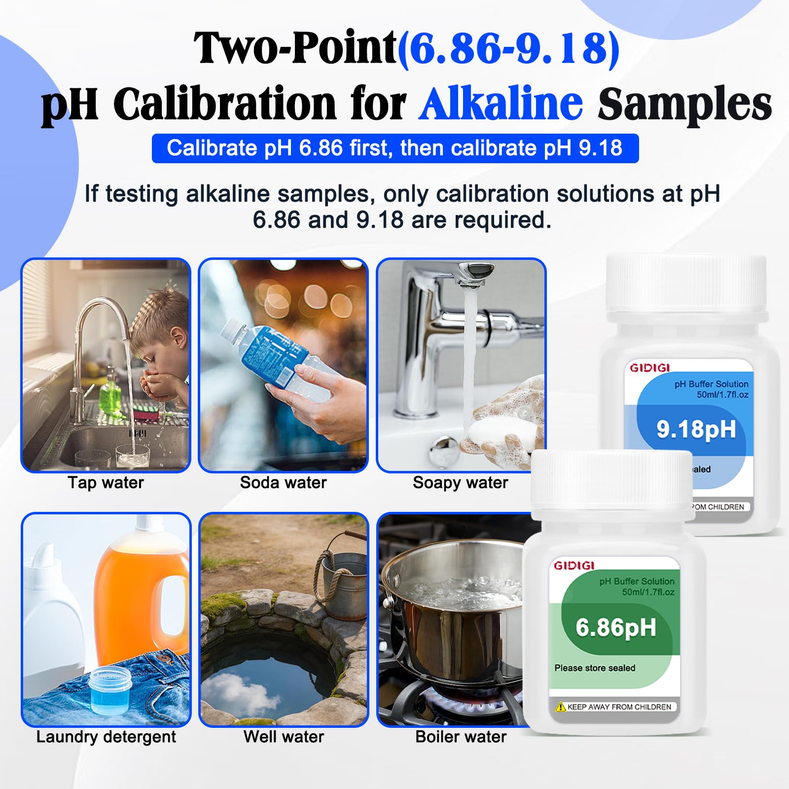 pH Calibration Solution Kit (4,7,10 Buffer Solution) & Electrode...