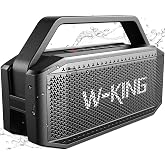 W-KING Bluetooth Speaker, 100W Peak Outdoor Portable Loud Speakers Wireless | 108dB IPX7 Waterproof Floating Rugged Boombox, 60W Party Large Speaker Subwoofer, 7.2'' Deep Bass Radiator, 40H, EQ, TF, AUX