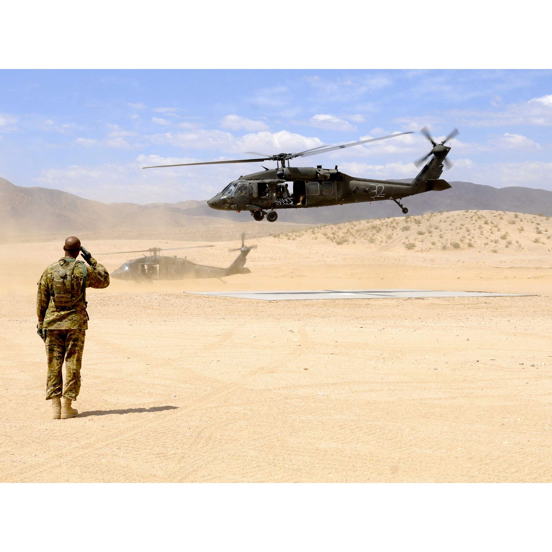 Wilbanks Military USA UH-60 Black Hawk Helicopter Photo Large XL Wall Art Canvas Print