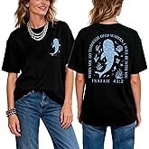 Christian Bible Verse T-Shirt Women Vintage Jesus Faith Tee Casual Religious Graphic Tops Shirt