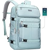 PIJUSHI Travel Backpack for Women Flight Aprroved Carry on Bag Large Casual Luggage Backpack Fit 16 inch Laptop(PE050 Teal Blue)