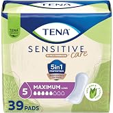 TENA Sensitive Bladder Control Pad, Heavy Absorbency, Women, 15 in, 39 ct | Made for sensitive skin, these bladder control pads help keep your skin irritation and leak free for comfort and security