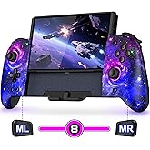 Spican Switch Controllers for Nintendo Switch/OLED Accessories, Hall Effect Joystick Switch Wireless Pro Controller, One-Piece Switch Joypad for Handheld Mode with 17 Colors Light/Battery/Turbo/Macro/4 Game Slot