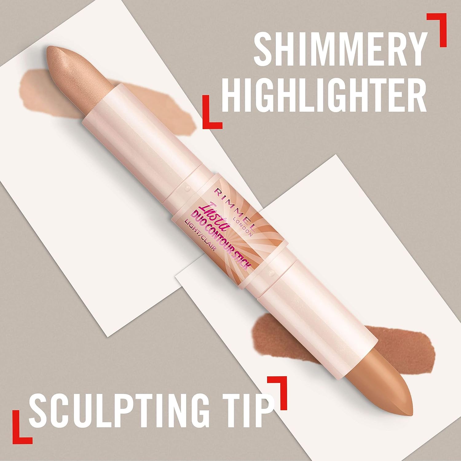 Rimmel Insta Contour Duo Stick, Light, 0.28 Ounce : Beauty