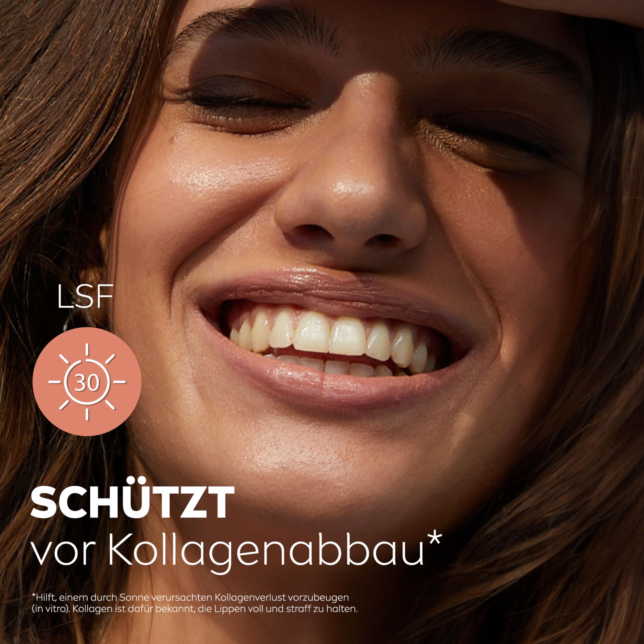 Labello Caring Beauty Nude Lippenpflegestift mit Farbe und Sonnenschutz, farbige Lippenpflege mit LSF 30, Vitamin E & Bio-Mandelöl, Lippenbalsam für Lippen & Wangen (4,8 g) 4