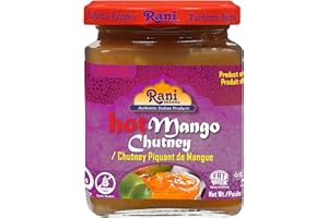 Rani Hot Mango Chutney (Spicy Indian Preserve) 10.5oz (300g) Glass Jar, Ready to eat, Vegan ~ Gluten Free, All Natural, Non-G