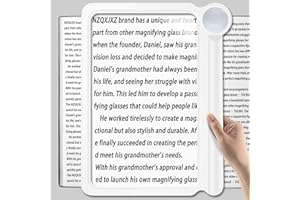NZQXJXZ 30X 6X Magnifying Glass for Reading, Large and Lightweight Magnifier Provide Full Book Page Viewing Area Perfect Handheld Magnifier for Reading Small Prints and Low Vision White