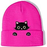Bavace Cat Hat Beanie for Lovers - Cute Women's Embroidery Themed Gifts for Mom - Funny Novelty Trendy Stuff