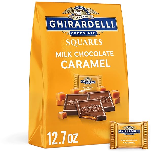 GHIRARDELLI, MILK CHOCOLATE CARAMEL SQUARES, 12.7 OUNCE