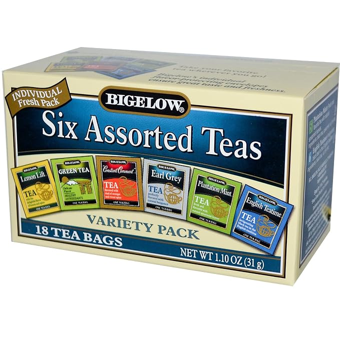 Bigelow teas - assorted Lemon lift: Black tea, Natural Lemon flavor, Spice. Green tea: Green tea. constant comment: Black tea (072310001923)