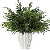 Wsorik 16Pcs 24 Inch Real Touch Norfolk Pine Stems, Artificial Green Plants Branches, Faux Greenery Pine Stem Fake Cedar Picks for Vase, Christmas Pine Branches for DIY Crafts Home Indoor Decor