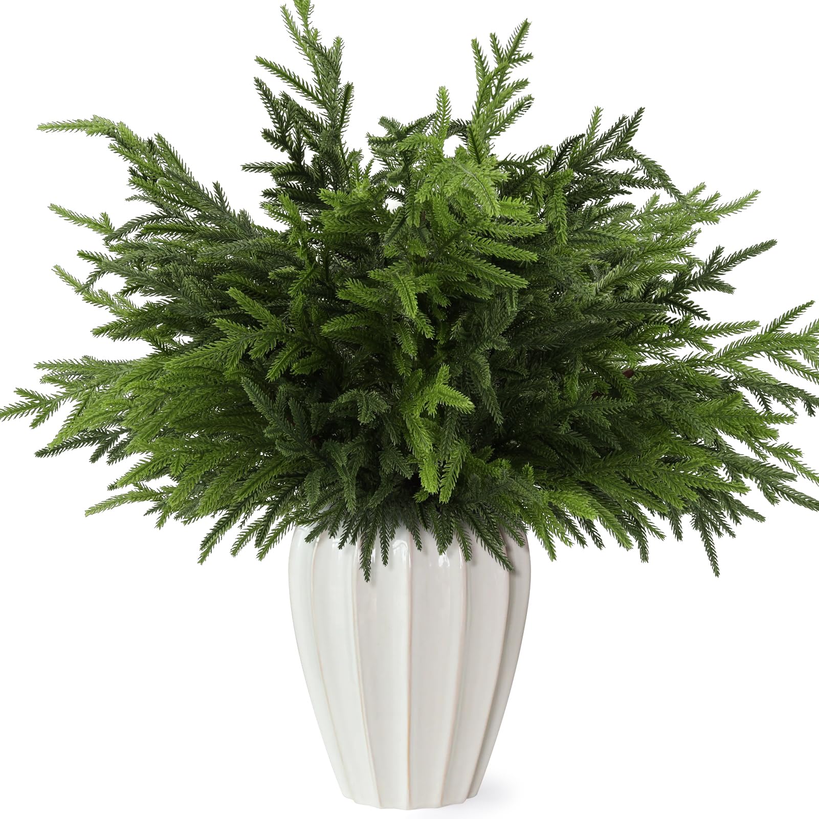 Photo 1 of ***MISSING PIECES*** Wsorik 12Pcs 24 Inch Real Touch Norfolk Pine Stems, Artificial Green Plants Branches, Faux Greenery Pine Stem Fake Cedar Picks for Vase, Christmas Pine Branches for DIY Crafts Home Indoor Decor