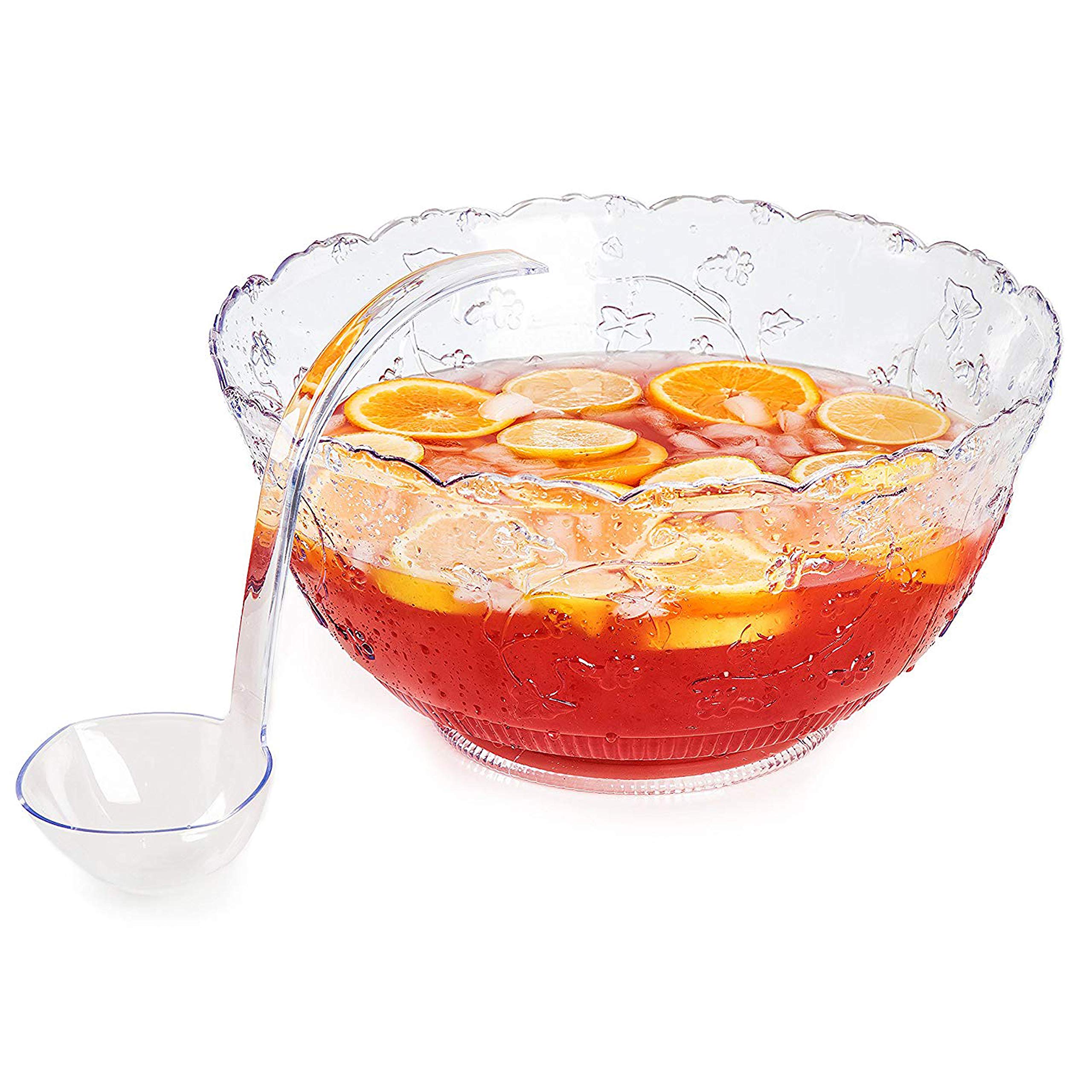 Buy Premium Quality Plastic Punch Bowl With Ladle Large 2 Gallon Bowl