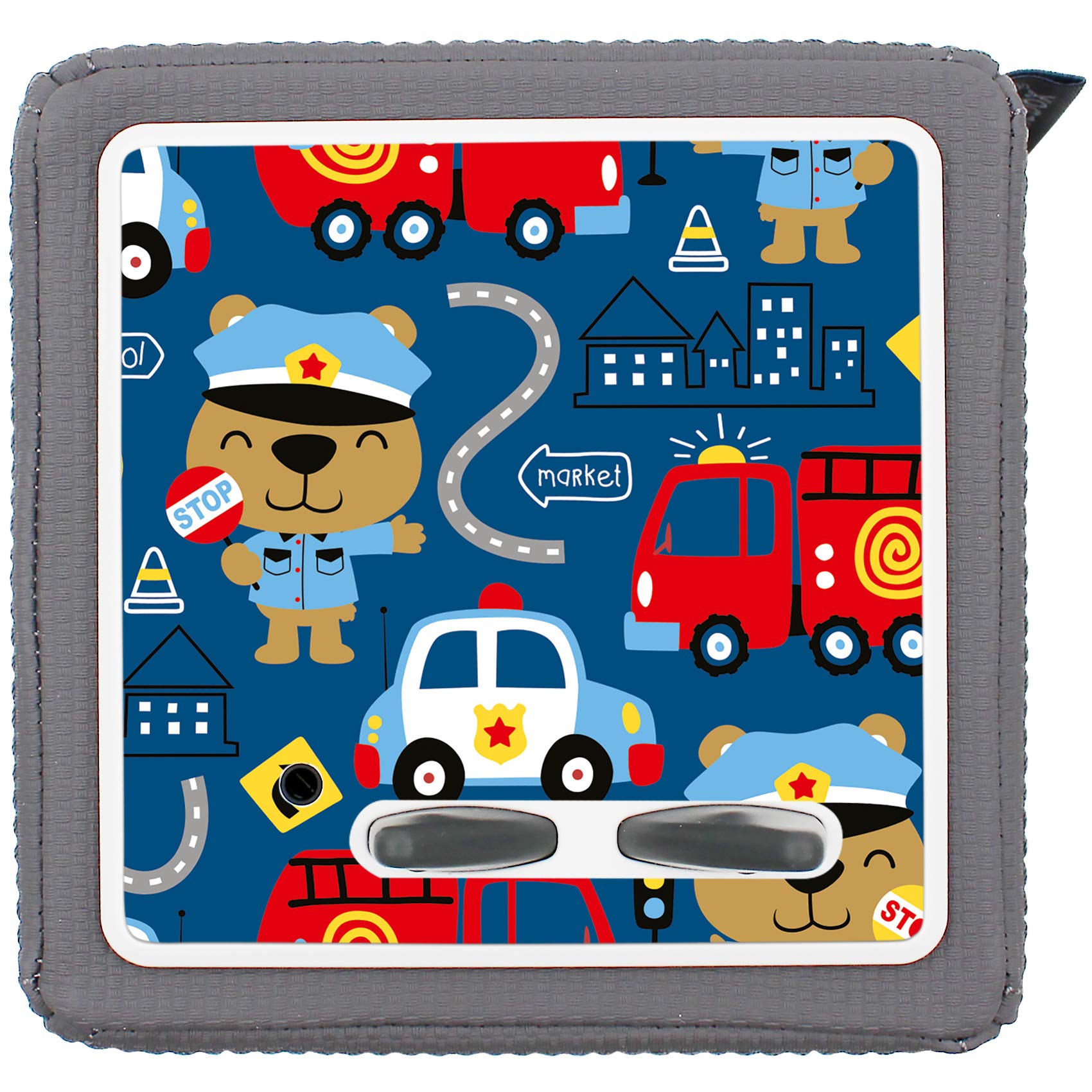 yabaduu Protective Film Cover for Toniebox Perfect Fit Self-Adhesive Child-Friendly Film Accessories for Children Toys (Y031-22 Emergency Vehicles, Without Name of Choice)