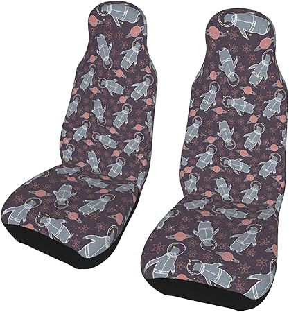 Amazon イルカ 宇宙柄 軽 普通車フロントシート シート カバー シート防汚吸水タオル 汗対策 汎用 エプロンタイプ 取付簡単 丸洗える カー用品カーシートカバー 2枚 シートカバー 車 バイク