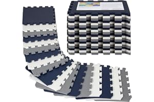 Interlocking Floor Tiles 18-Pack EVA Foam Mats 30x30cm, Non-Slip Exercise Gym Mat, Kids Play Mat for Playroom & Baby Crawling