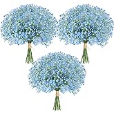 LELEE 30 PCS Baby's Breath Artificial Flowers - Blue Small Babys Breath Flowers - Real Touch Fake Gypsophila Bouquets for Wedding Decor, Party Arrangements, Home Decoration, DIY Crafts