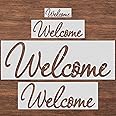 Welcome Stencils Welcome Stencils Templates Reusable Plastic Welcome Templates Stencil Set for Painting on Wood Wall Doormat Fabric Rock Chalkboard Sign Art Craft Stencils