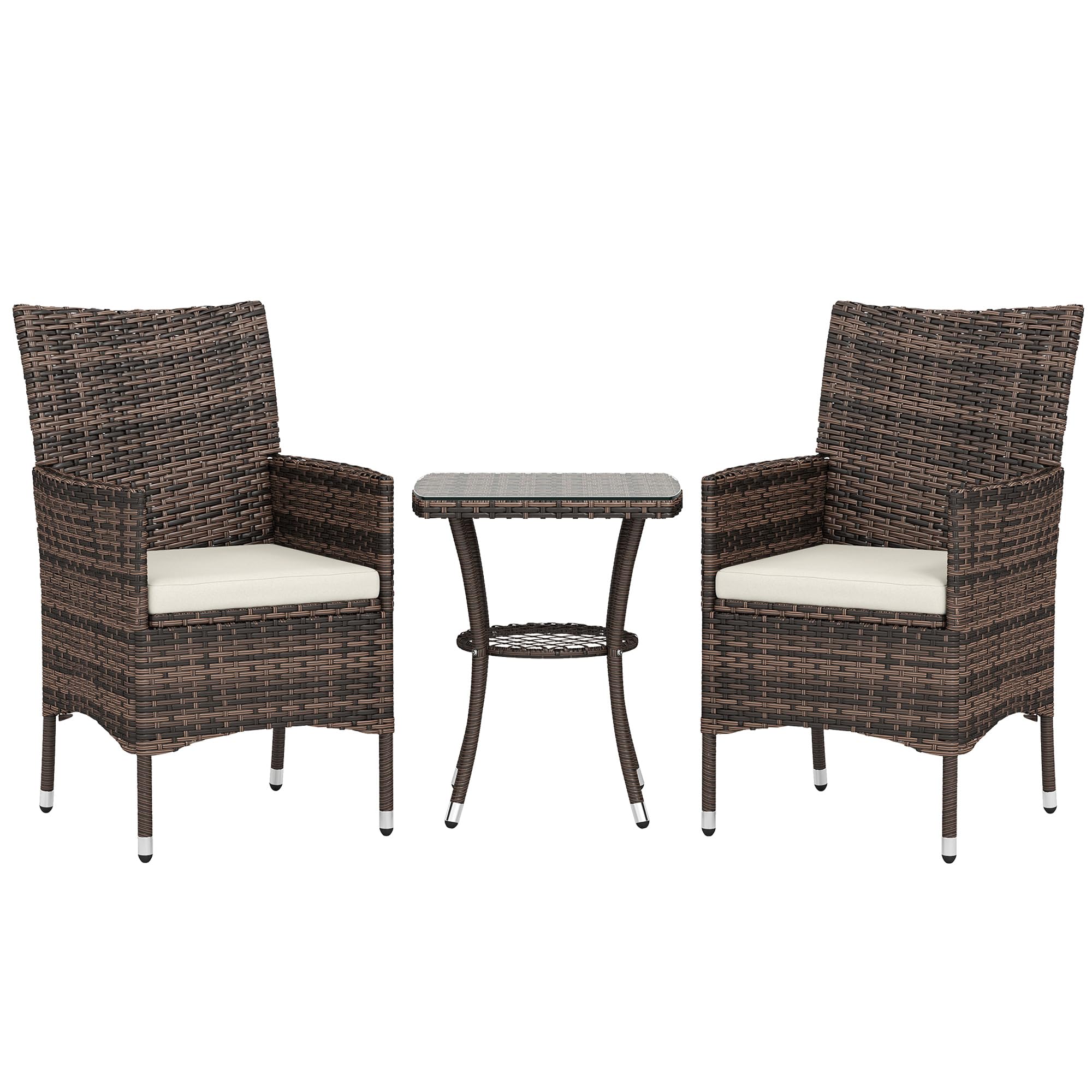 Outsunny 3 Pieces Rattan Bistr...