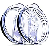 2 Wine Tumbler Lids, 12 oz Spill Proof 2.9 inches (OUTER RIM) Diameter Lids for Wine Mugs - No Leak Design Splash Resistant Replacement Silicon Sliding Covers, Pack of 2 Insulated Cover