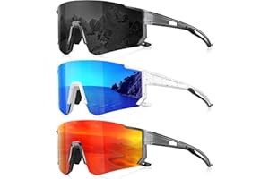 Foliful 3 Pack Polarized Sunglasses for Men Women, Sports Mens Sunglasses with UV Protection for Baseball Cycling Running