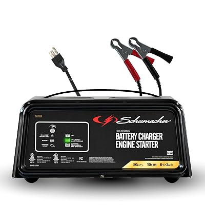 Schumacher Electric 6A Car Battery Charger and 50A Engine Starter, 4-in-1 Solution, Maintainer, 10A Boost, for 12V Power Sport, Automotive, and Marine Batteries, SC1361