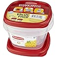 Rubbermaid Easy Find Lids Food Storage Containers, 2 Cup, Racer Red, 4-Piece Set