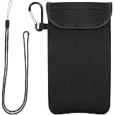 GEEHUA Universal 7 ×3.54 Inch Cell Phone Bag, Waterproof Neoprene Phone Sleeve Crossbody Bag Pouch Case with Lanyard Strap Hiking Travelling Mobile Phones Bags Pouch with Buckle Black