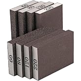 8 Pack Sanding Sponge Block, Wet Dry Sandpaper Sand Paper for Drywall Wood | 60/80/120/220 Grit Assortment, Washable &amp; Reusable for Wall Metal Glasses Furniture Sanding &amp; Polishing