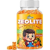 Zeolite Kids Detox Gummies - Total Body Cleanse Micronized Chewables Supplement with Chlorella - Orange Flavor Vegan Non-GMO Gluten-Free