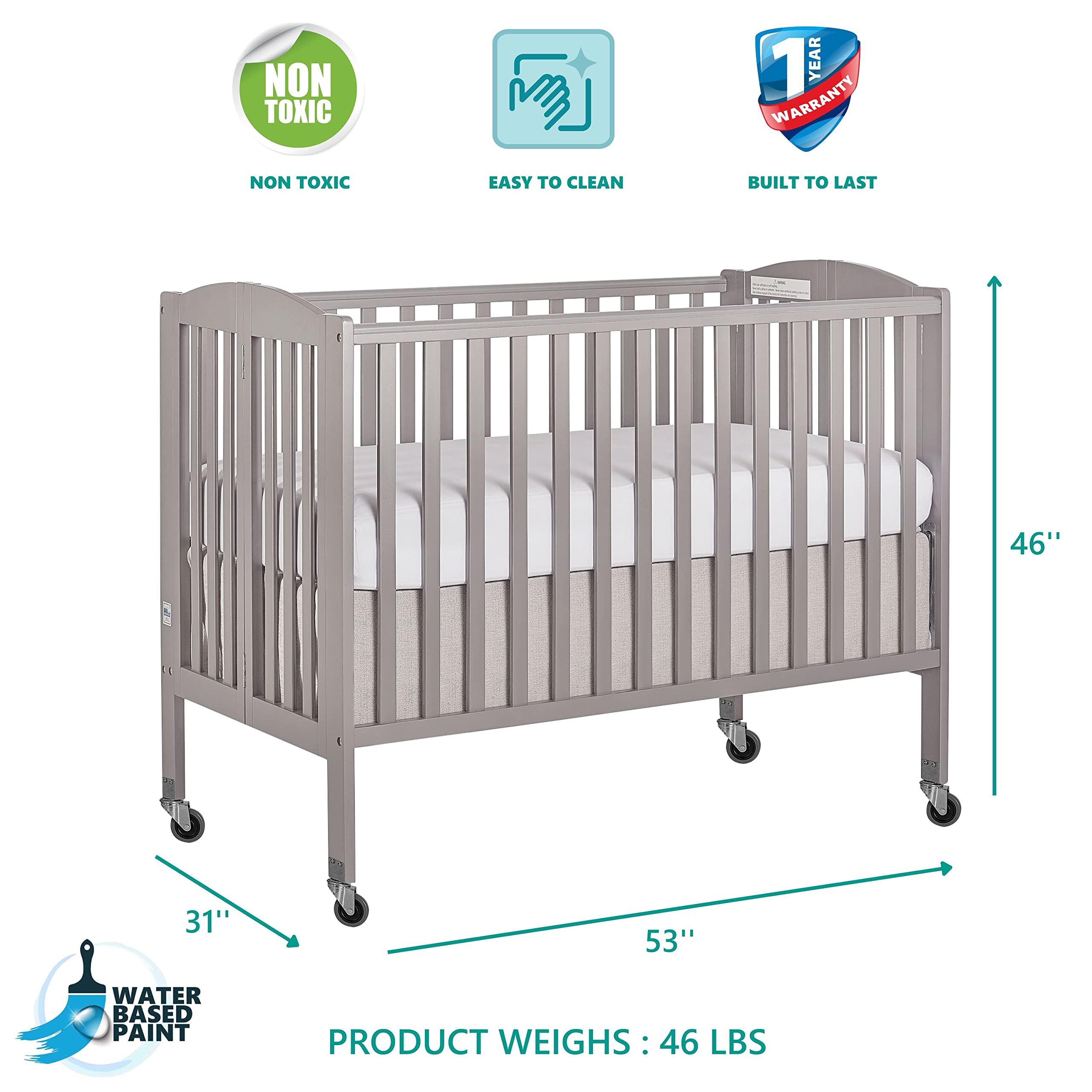 Dream on me 3 portable crib mattress