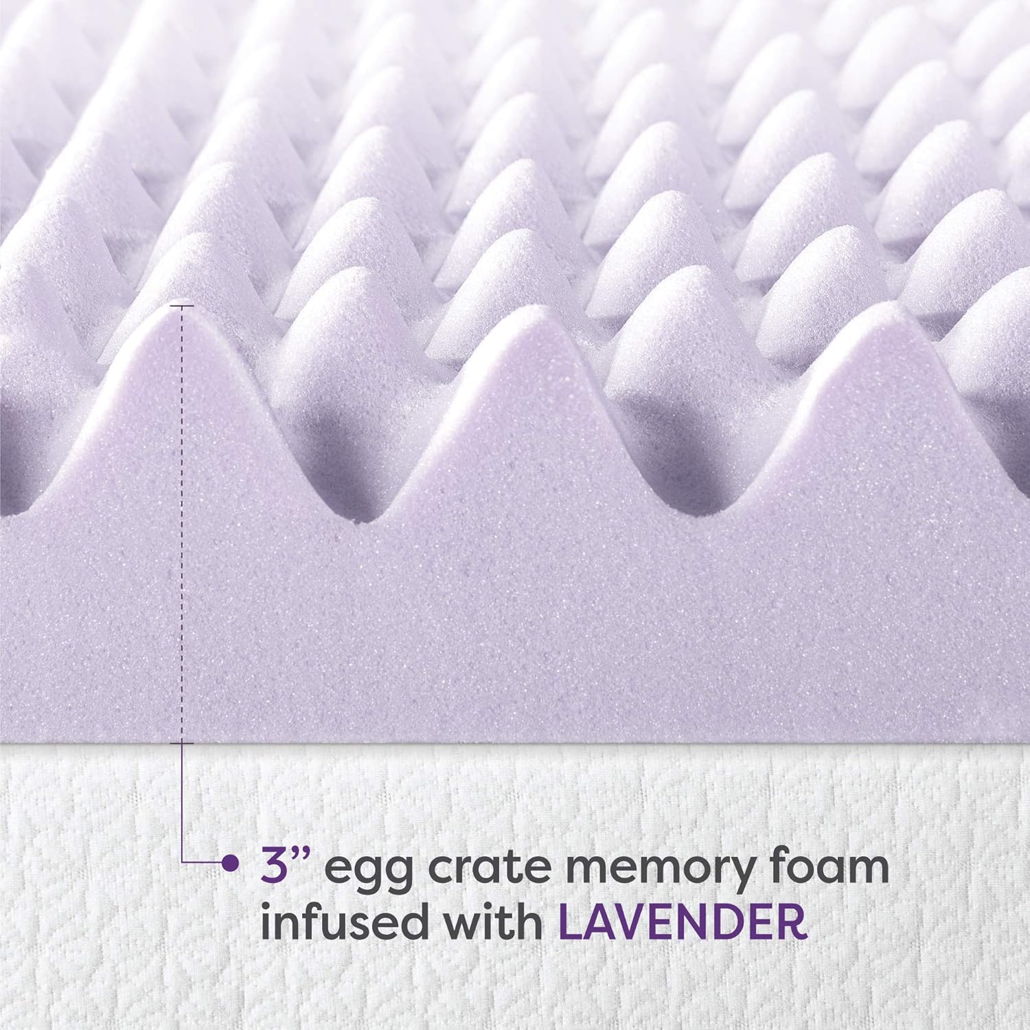 Best Price Mattress 3 Inch Egg Crate Memory Foam Topper, Mattress Pad with Soothing Lavender Infusion, CertiPUR-US Certified, Queen: Furniture & Decor