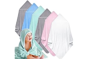 Chumia 6 Pack Baby Bath Towel Coral Fleece Soft Absorbent Newborn Hooded Towel for Kid 30 x 30 Inch Toddler Bath Blanket for Babies Infant Shower Gift(Multicolor)