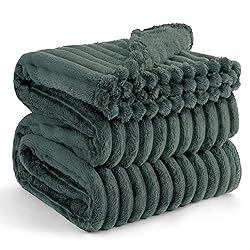 Bedsure GentleSoft Mallard Green Fleece Blanket for