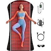 77.6"x36" Red Light Therapy Mat for Body, 1408pcs Infrared Red Light Therapy Blanket, 3 in 1 Dual Wavelength (660nm & 850nm), Infrared Heating Pad with 5 Modes & Pulse Modes& 10-90min Timer