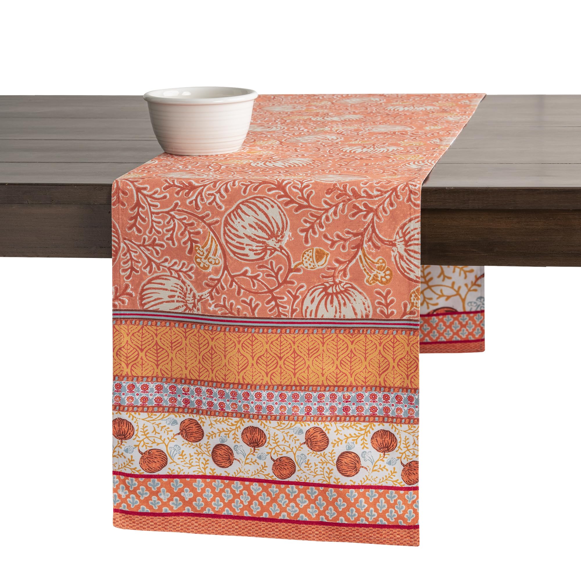Maison d' Hermine Table Runner 100% Cotton Double Layer Table Runners 108 inches Long for Thanksgiving Christmas Decorations Home Kitchen Dining Party Wedding (Harvest Festival, 14.5" x 108") Image