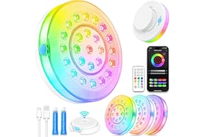 PURHEME Pool Light, Rechargeable Smart Magnetic Underwater Floating Lights with Remote Control & APP, 4000mAh 300+ Dimmable IP68 Waterproof Light for Above/In Ground Swimming Pools, Ponds, Bathtubs, Party