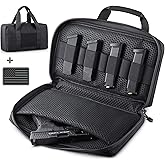 LIVANS Tactical Pistol Gun Case Bag for Handguns, Gun Range Bag Hand Gun Case for Pistols Soft Gun Carrying Case with Lockable Zipper Padded Firearm Case for Shooting Range