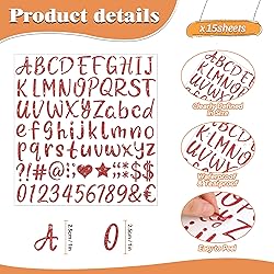 1215 PCS Letter Stickers Glitter Alphabet Stickers