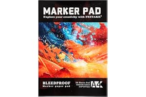 FEITAKE Marker Paper Pad Sketchbook Bleedproof for Alcohol Markers 120lb/200gsm Double Sided Thick Art Drawing Papers 60pages (30Sheets) / A4(8.3"x11.7") Gift for Artists Students Kids