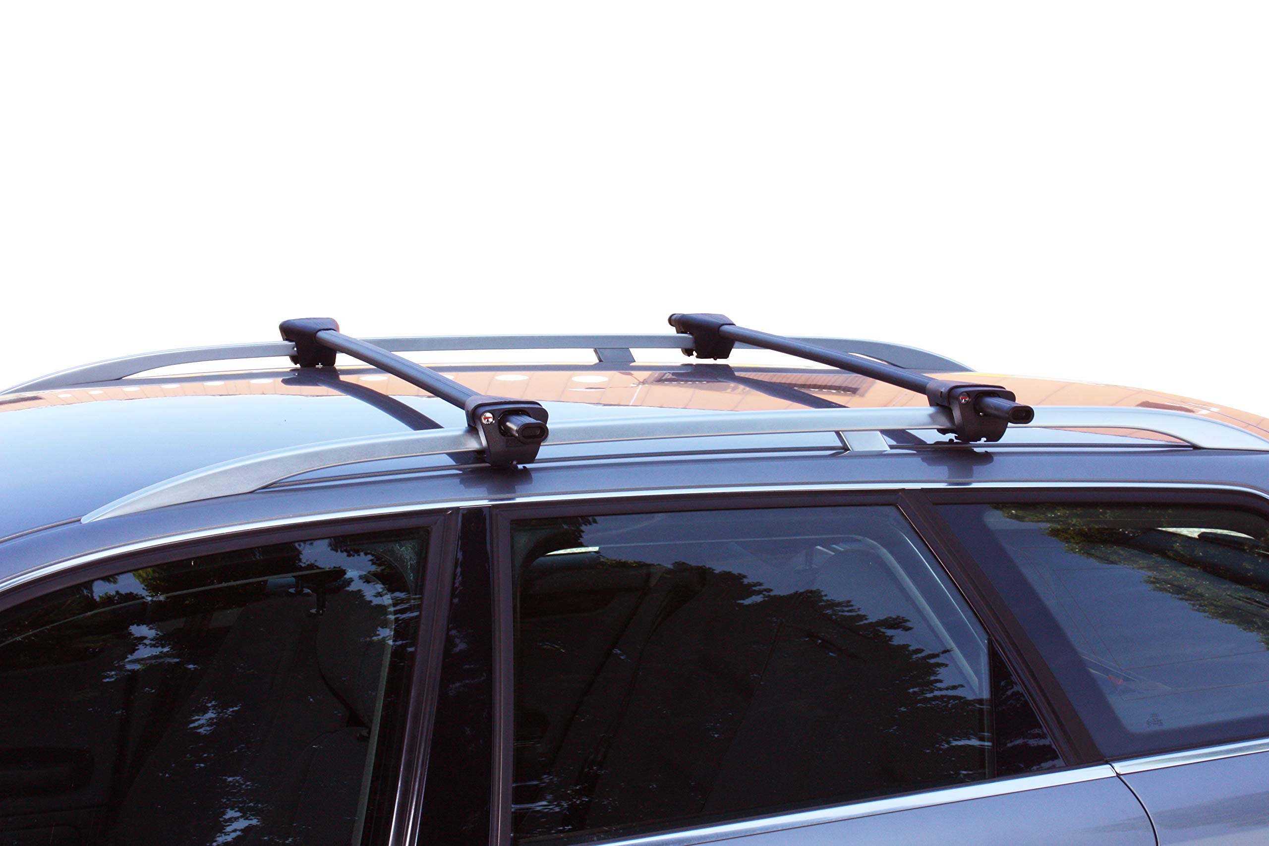 Tetrax Roof Rack, 2 Bars & 4 Caps, Black, Car Compatible