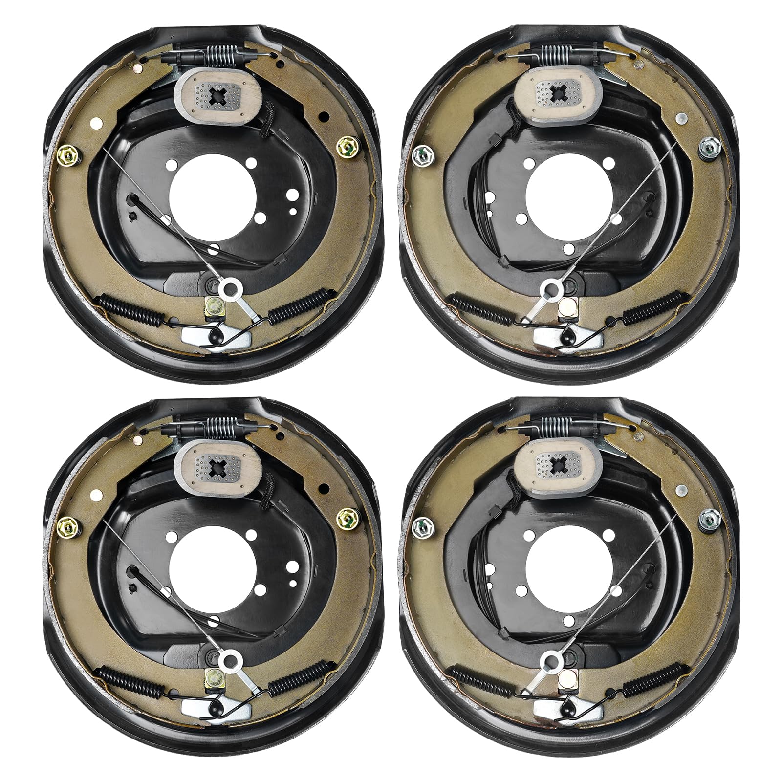 Photo 1 of *USED*VEVOR Electric Trailer Brake Assembly, 12" x 2", 2 Pairs Self-Adjusting Electric Brakes Kit for 7000 lbs Axle, 5-Hole Mounting, Backing Plates for Braking System Part Replacement (2 Right + 2 Left)
