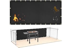 AMERBRO Fireproof Heat Shield for Wall Behind Grill Protect Deck Fence from Grill Heat, Heat Shield Grill Mat for Outdoor Grill, Stove Wall Protector Fridge, BBQ Grill Mat Accessories for Blackstone, 3'x10'