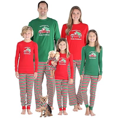 Family Matching Christmas Pajamas, Red Green Striped Australia