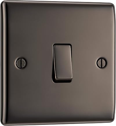 BG Electrical Nexus Metal Single 2 Way Light Switch Black Nickel 20A NBN12